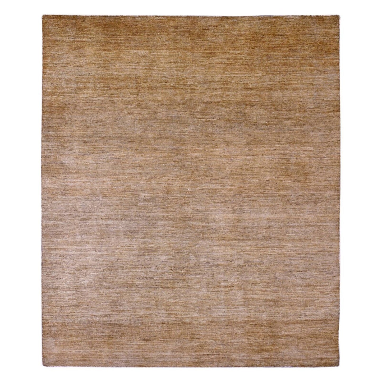 7'10"X9'5" Tawny Brown Plain Solid Pattern Ghazni Wool Hand Knotted Rug