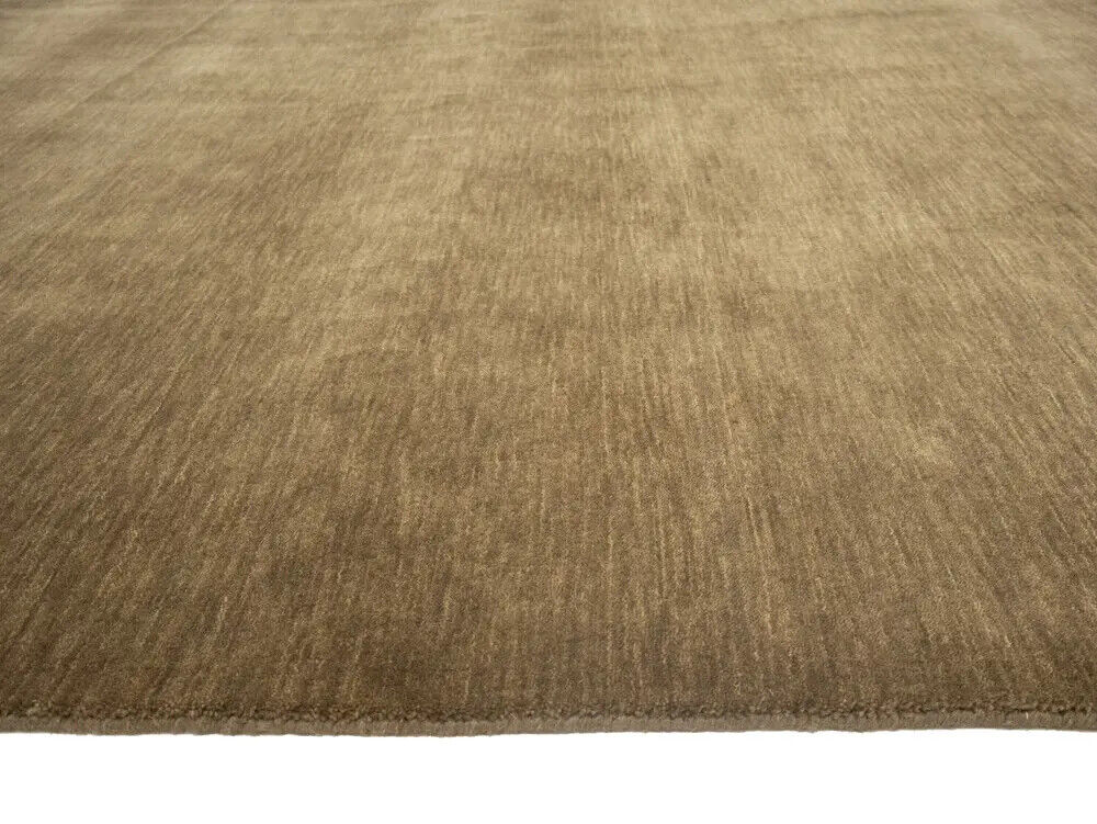 Solid Brown Hand-Loomed 8X8 Gabbeh Wool Rug