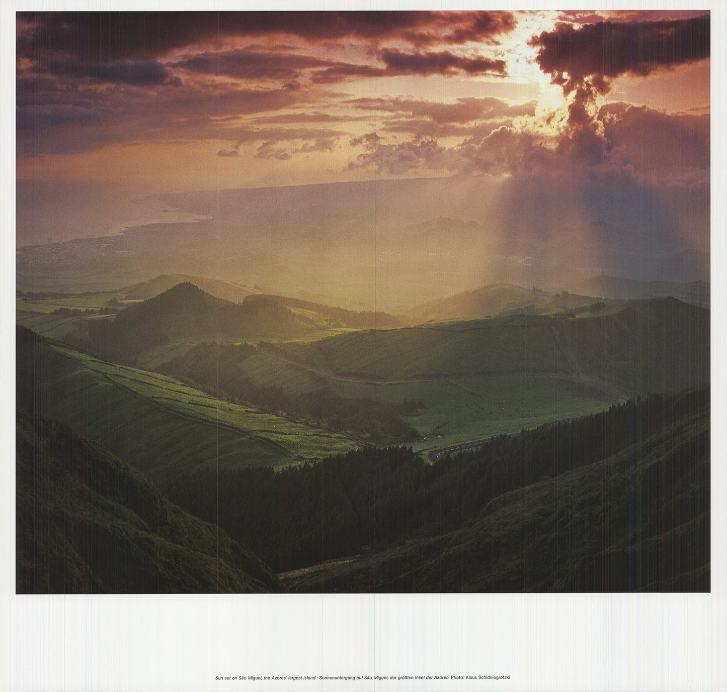 Klaus Tiedge Sunset Of Sao Miguel, The Azores' Largest Island " Offse
