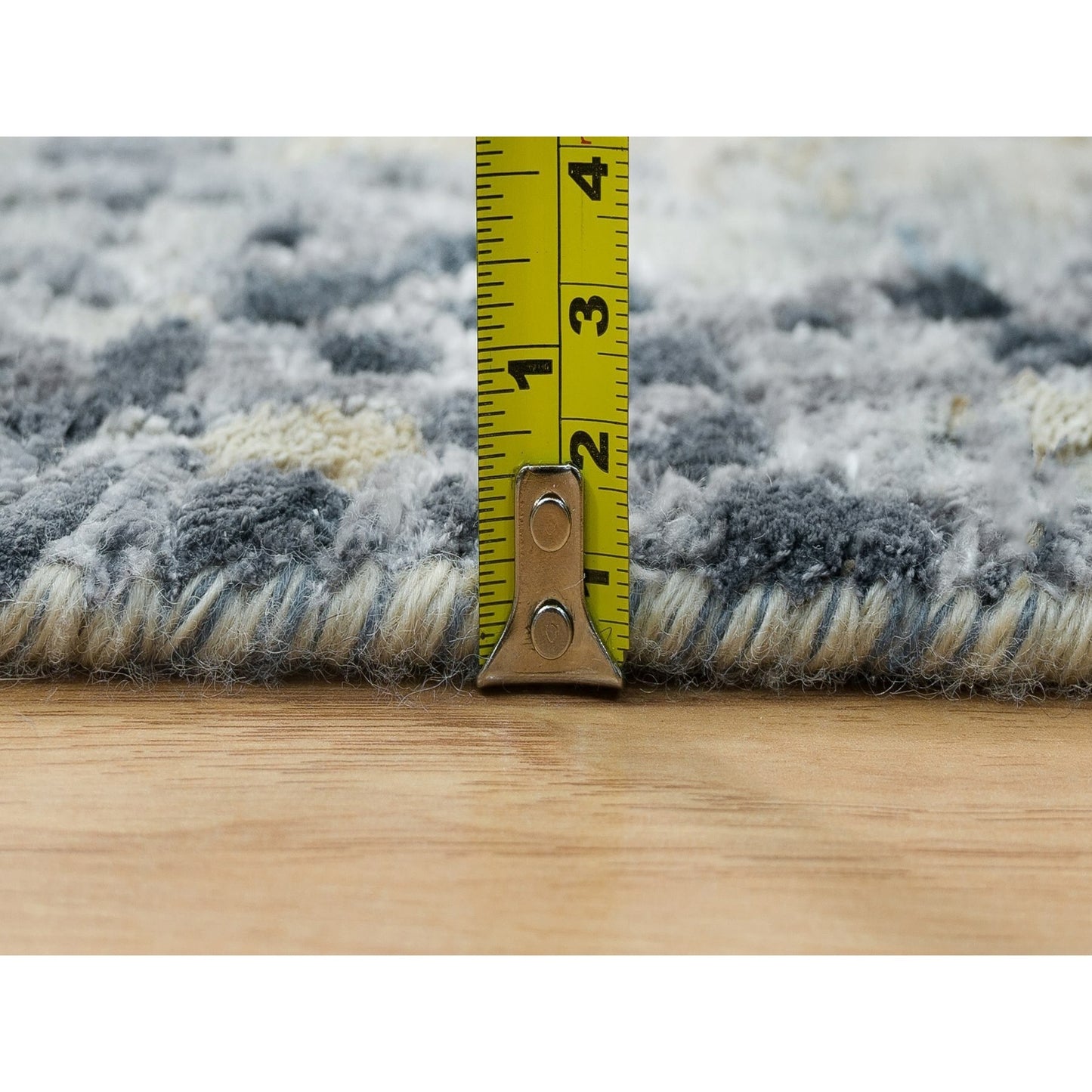 10'1"X10'1" Blue Hand Knotted Abstract Design Wool Square Oriental Rug