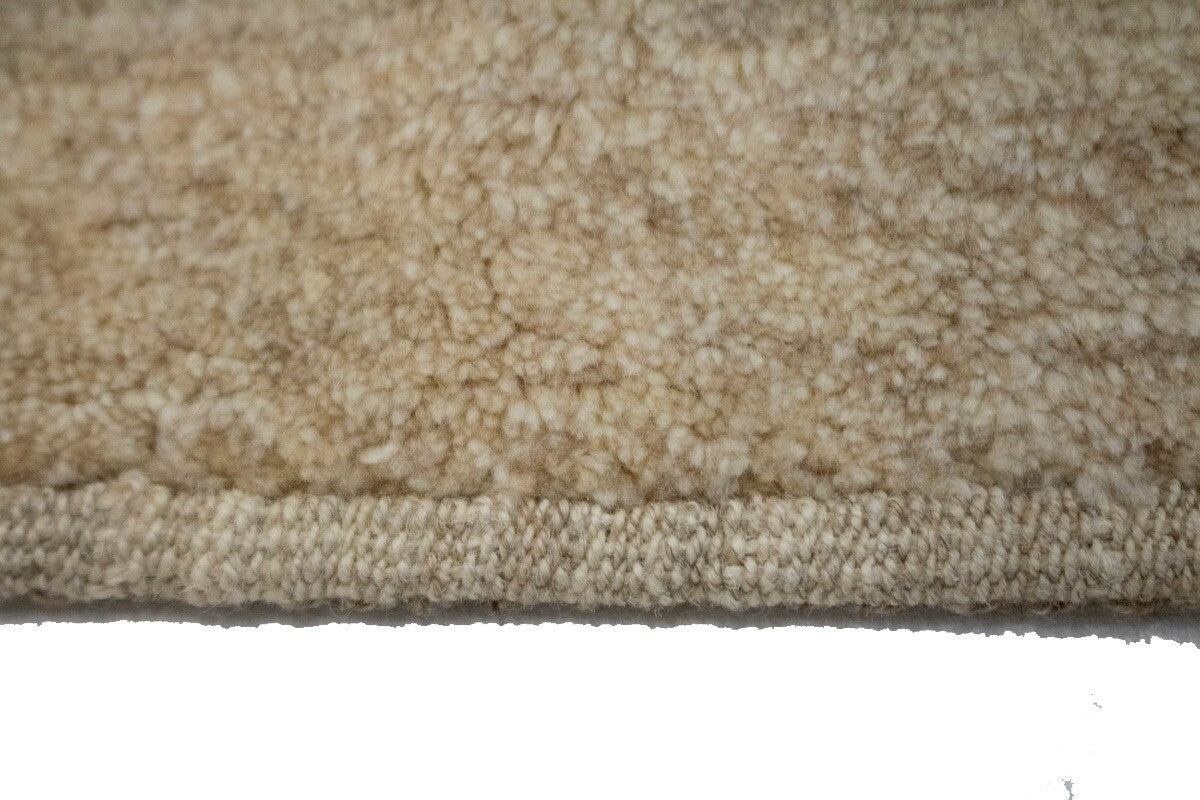 Hand-Knotted Beige Brown Tribal Gabbeh Oriental