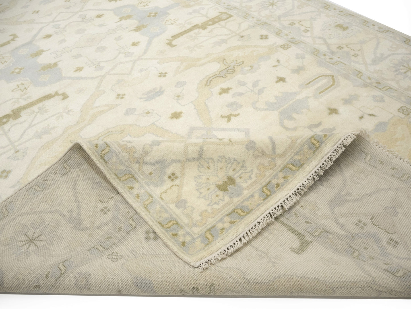 Handmade Extra Large Oushak Oriental Rug Muted