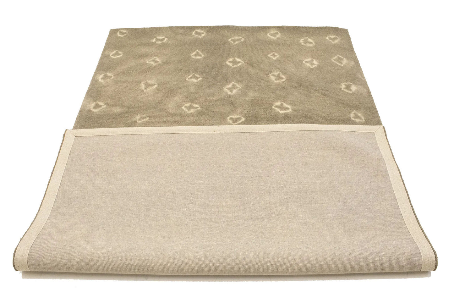 Abstract Beige/Khaki Tie-Dye Contemporary 5X8
