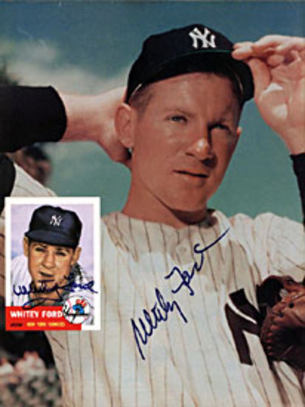Whitey Ford Beckett Baseball Card Autographed Monthly Magazine & Card