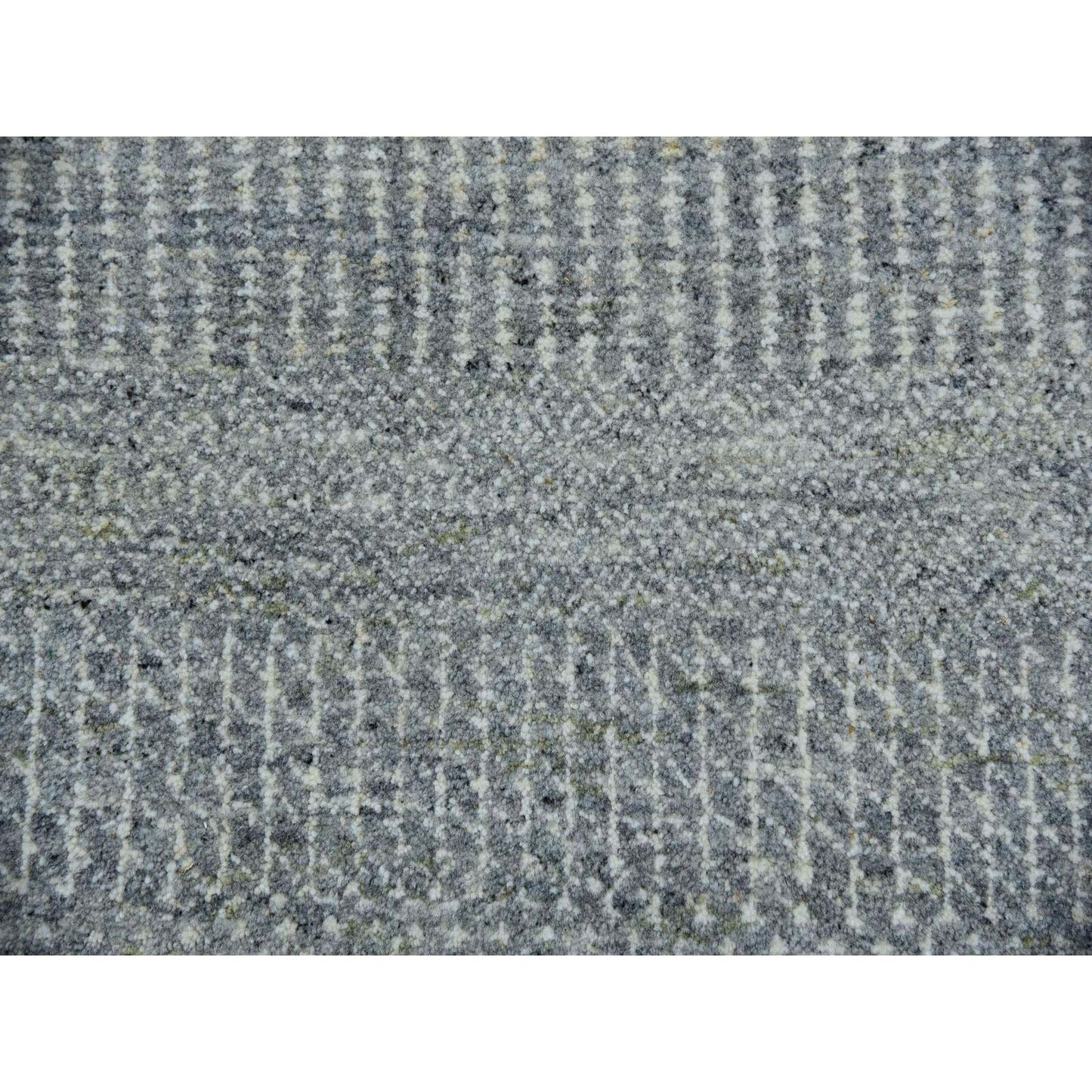 13'X13' Repose Gray Shiny Undyed Wool Hand Knotted Modern Grass Round Rug