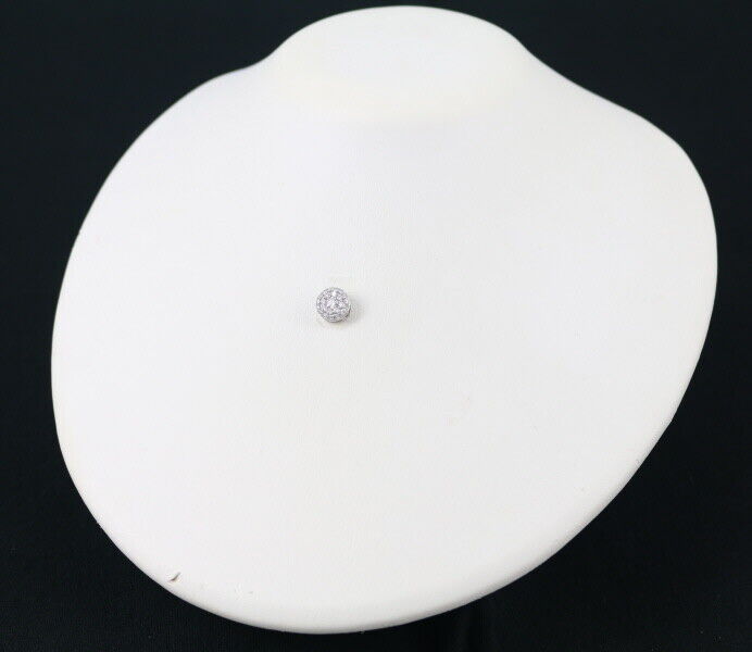 Diamond 0.50Ct Paved Circle Pendant 18K 750 White Gold