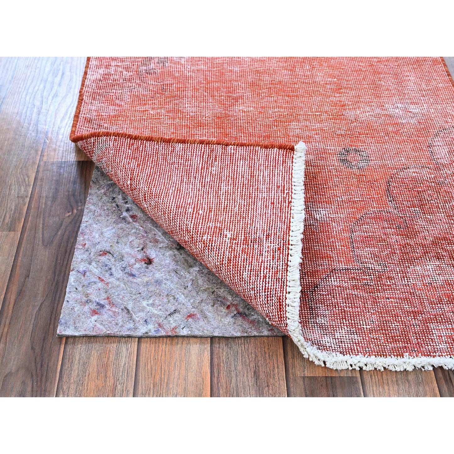2'4"X5'6" Red Overdyed Vintage Zoroastrian Hand Knotted Wool Runner Rug