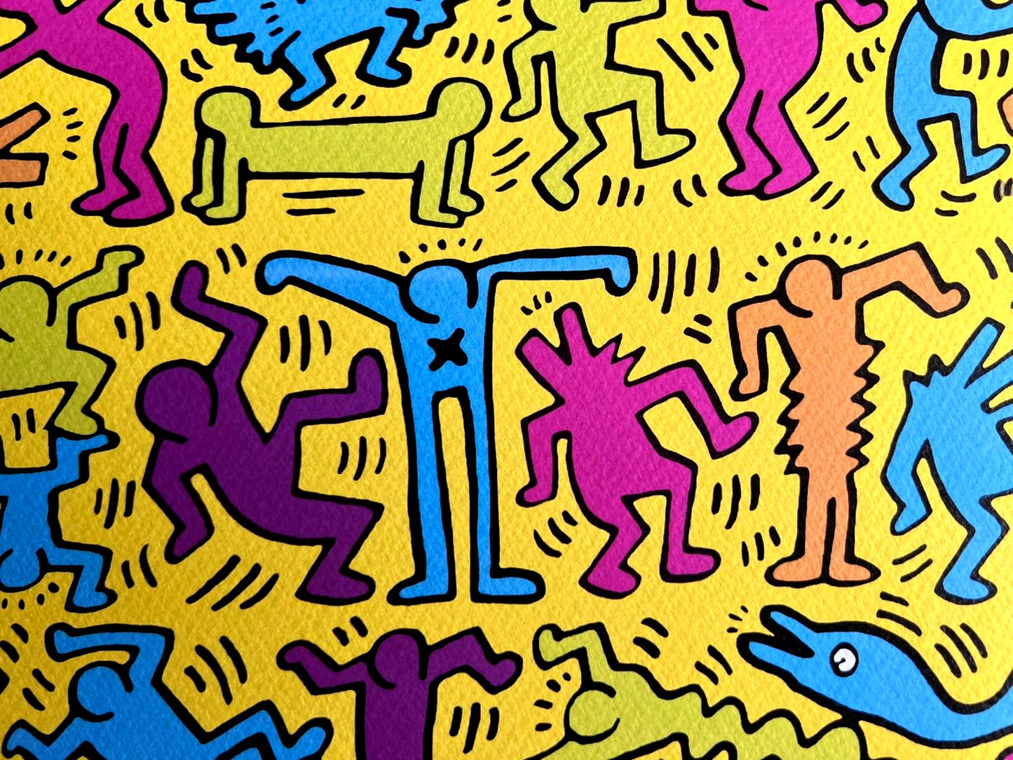Keith Haring Lithograph Of A Coa Painting Signed