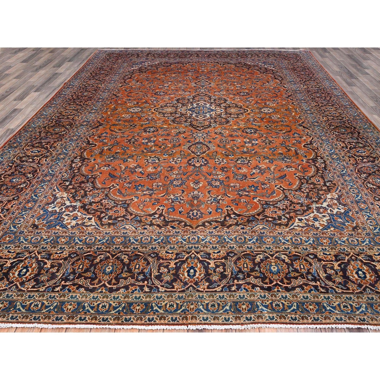 9'8"X12'8" Cinnabar Red Zoroastrian Kishoon Design Vintage Oriental Rug