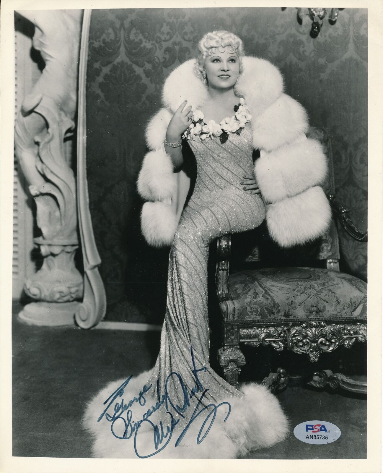 Mae West Signed/Inscribed Vintage 8X10 B/W Photo