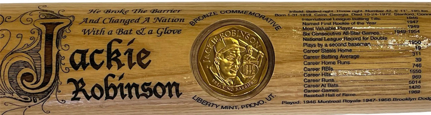 Jackie Robinson Unsigned Commemorative Bat Mlb