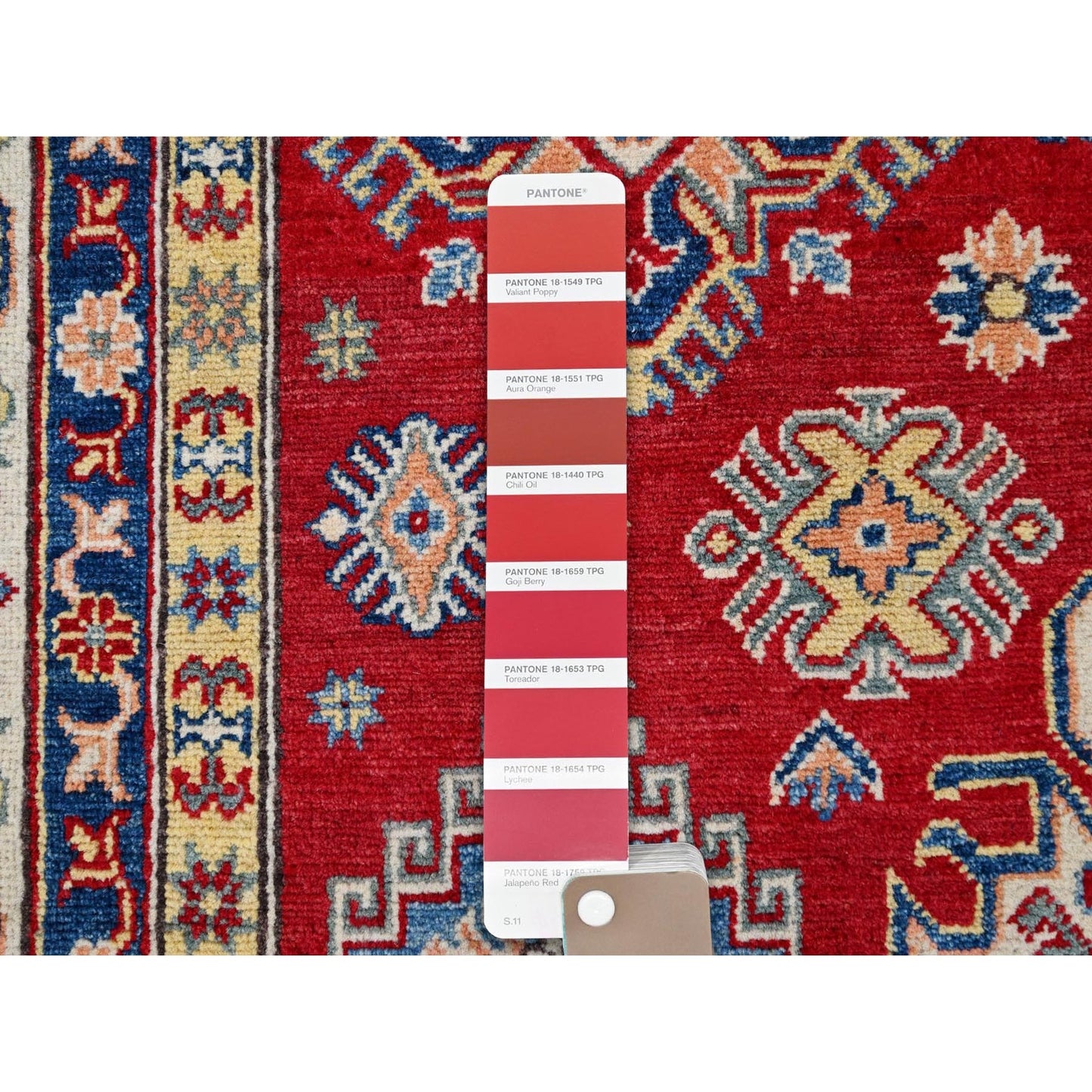 6'1X9'1" Red Hand Knotted All Wool Kazak Tribal Design Oriental Rug