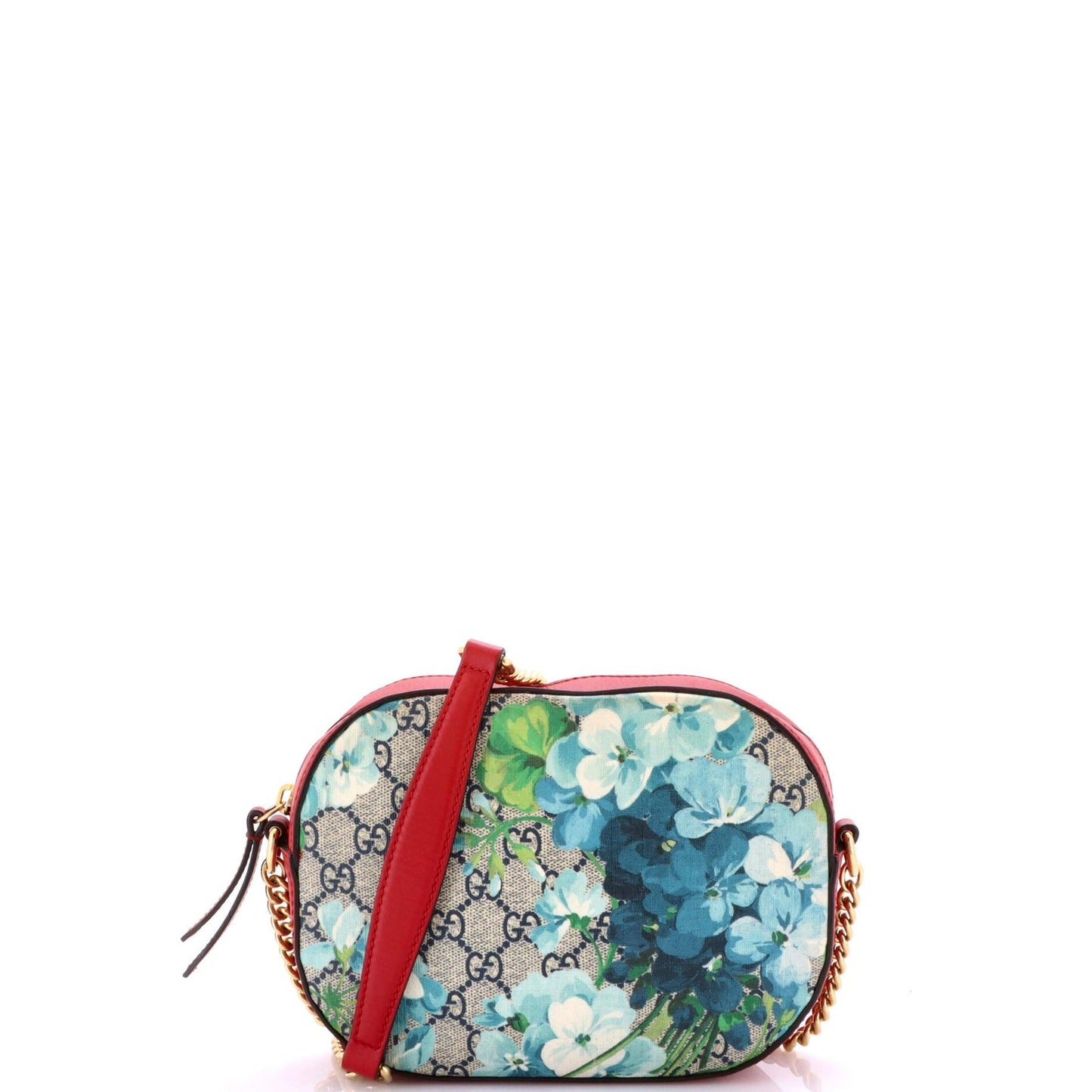 Gucci Chain Crossbody Bag Blooms Print Gg Coated Canvas Mini