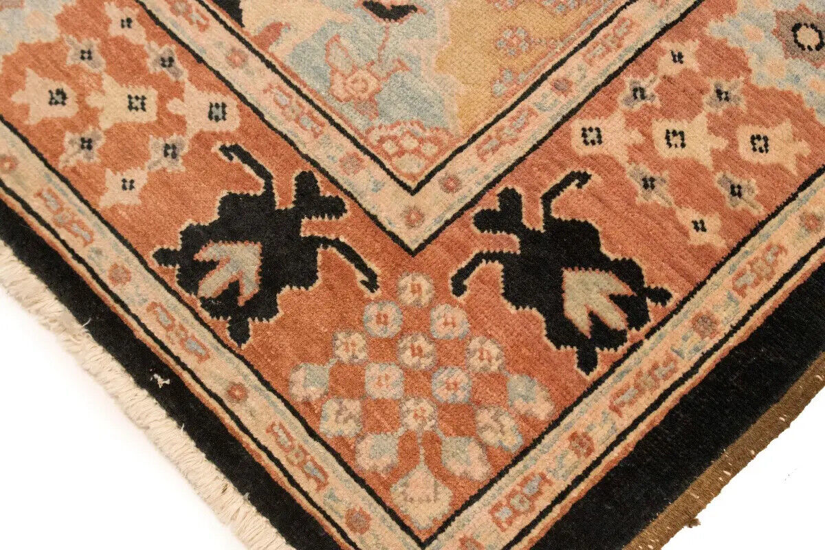 Distressed Ziegler Tribal Floral Rug Hand-Knotted