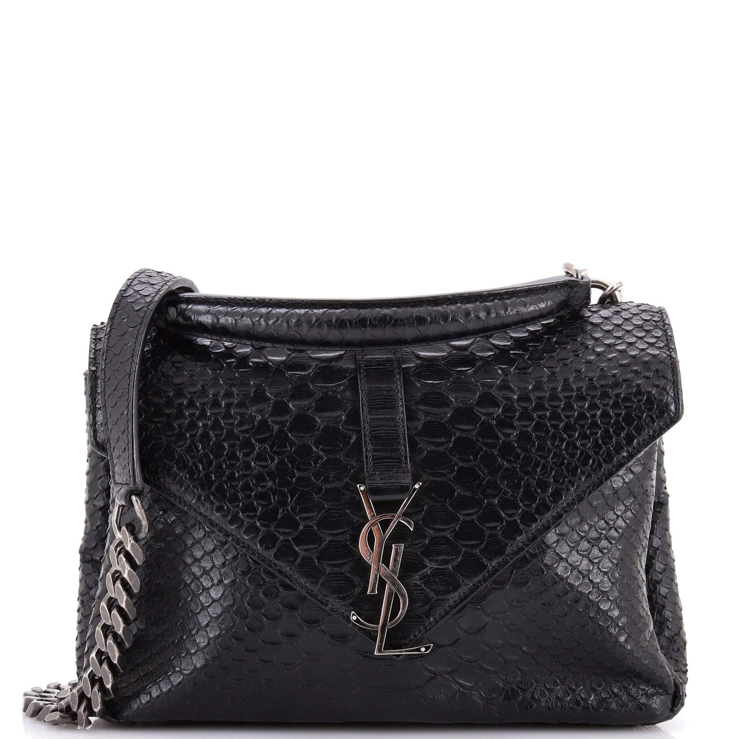 Saint Laurent Classic Monogram College Bag Python Embossed Leather Medium