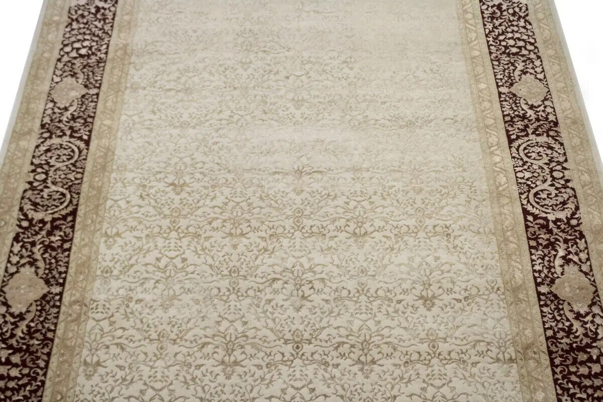 7X10 Ft Hand-Knotted Wool & Silk Oriental Rug 400