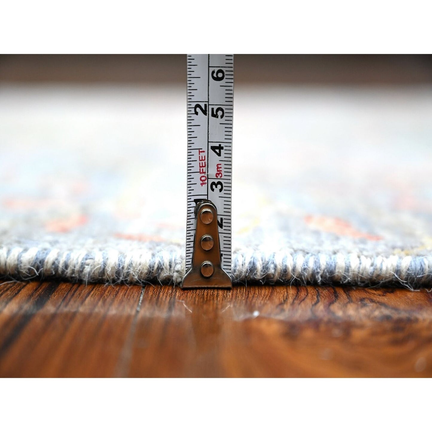 2'7"X7'9" Gray Hand Knotted Peshawar Birds Of Paradise Wool Runner Rug