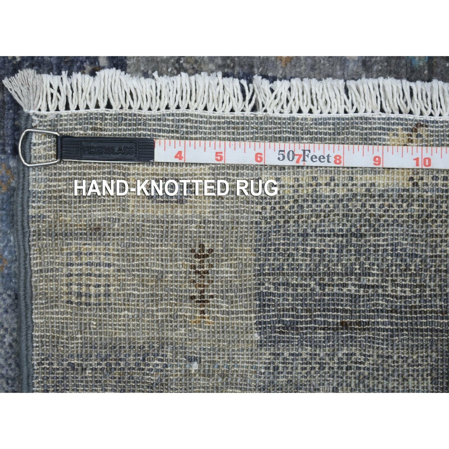 5'4"X7'9" Gray With Blue Afghan Kashkuli Gabbeh Hand Knotted Wool Rug