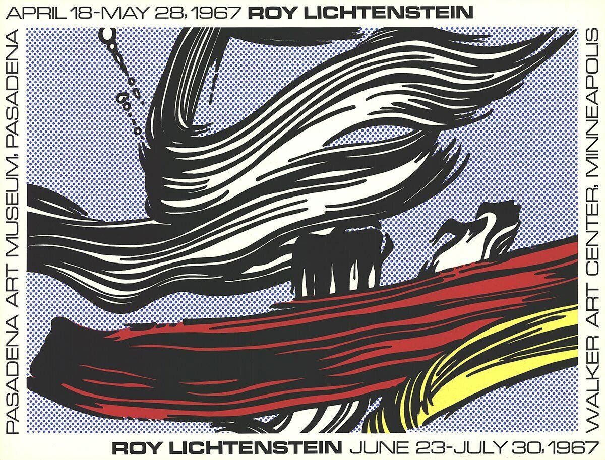 Roy Lichtenstein Brushstrokes At Pasadena Art Museum " Serigraph Po