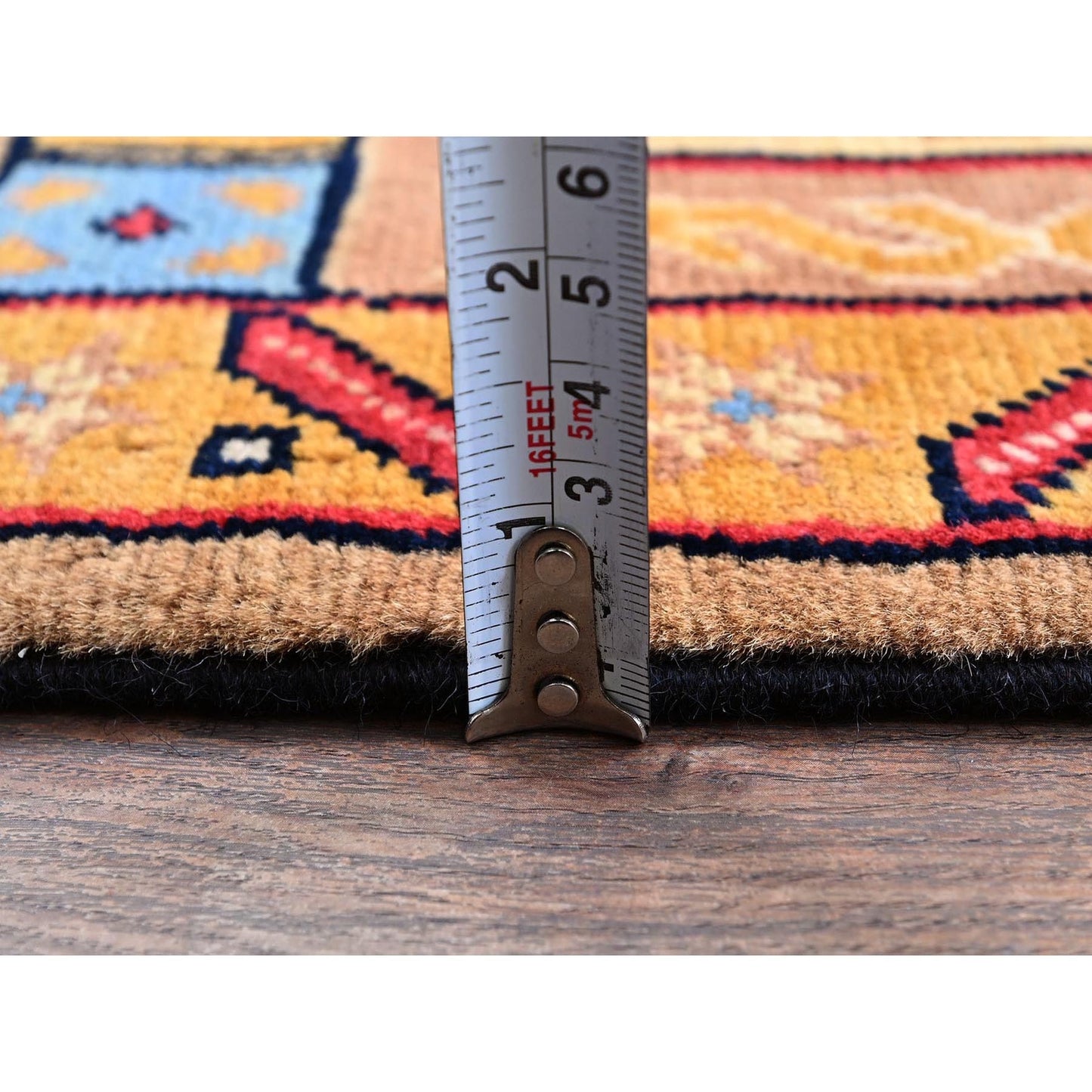 5'X6'10" Brown Afghan Khamyab With Khotan Design Hand Knotted Wool Rug