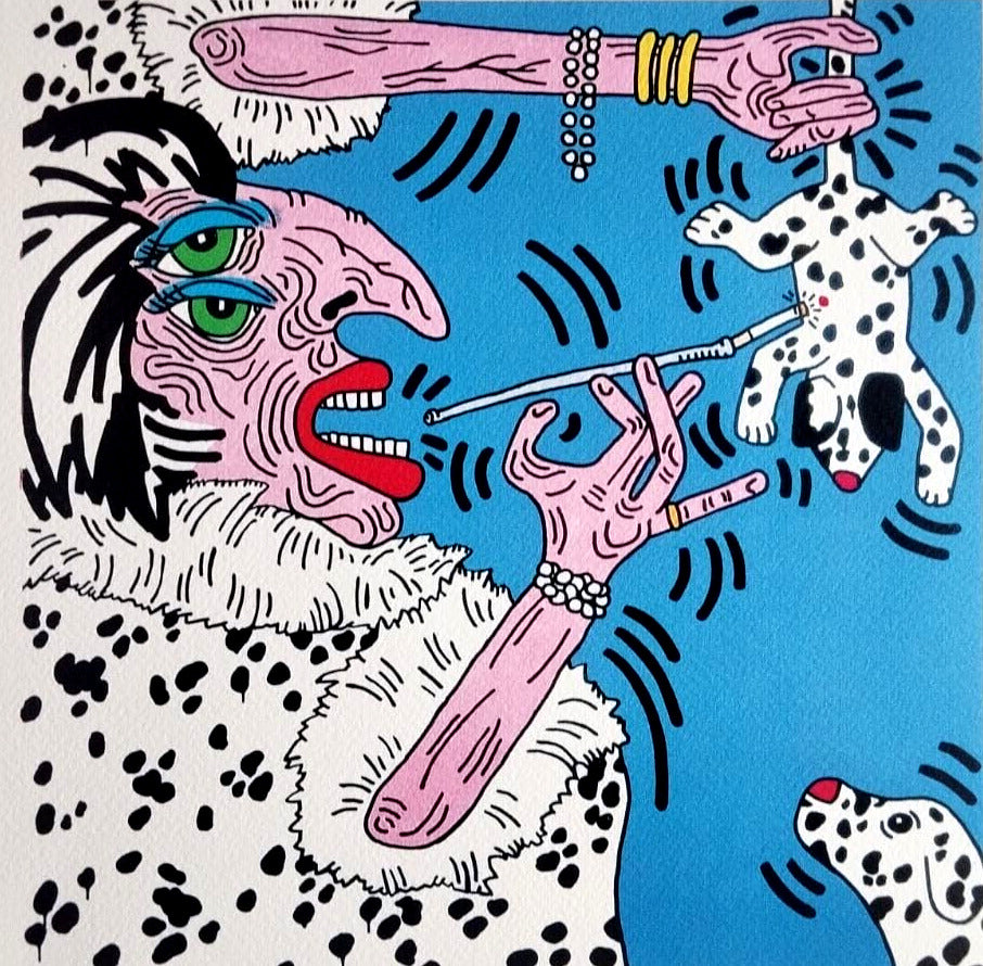 Keith Haring 'Cruella' Signed Coa Lithograph Hand