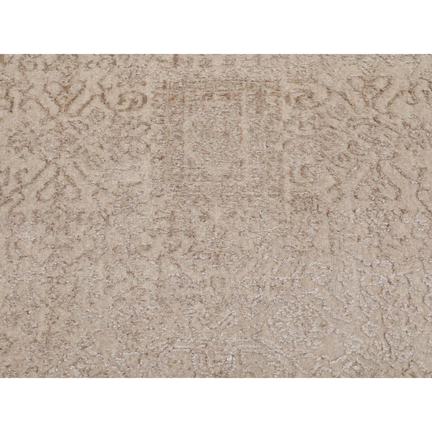11'8"X14'8" Oversized Taupe Fine Jacquard Hand Loomed Wool And Artsilkrug
