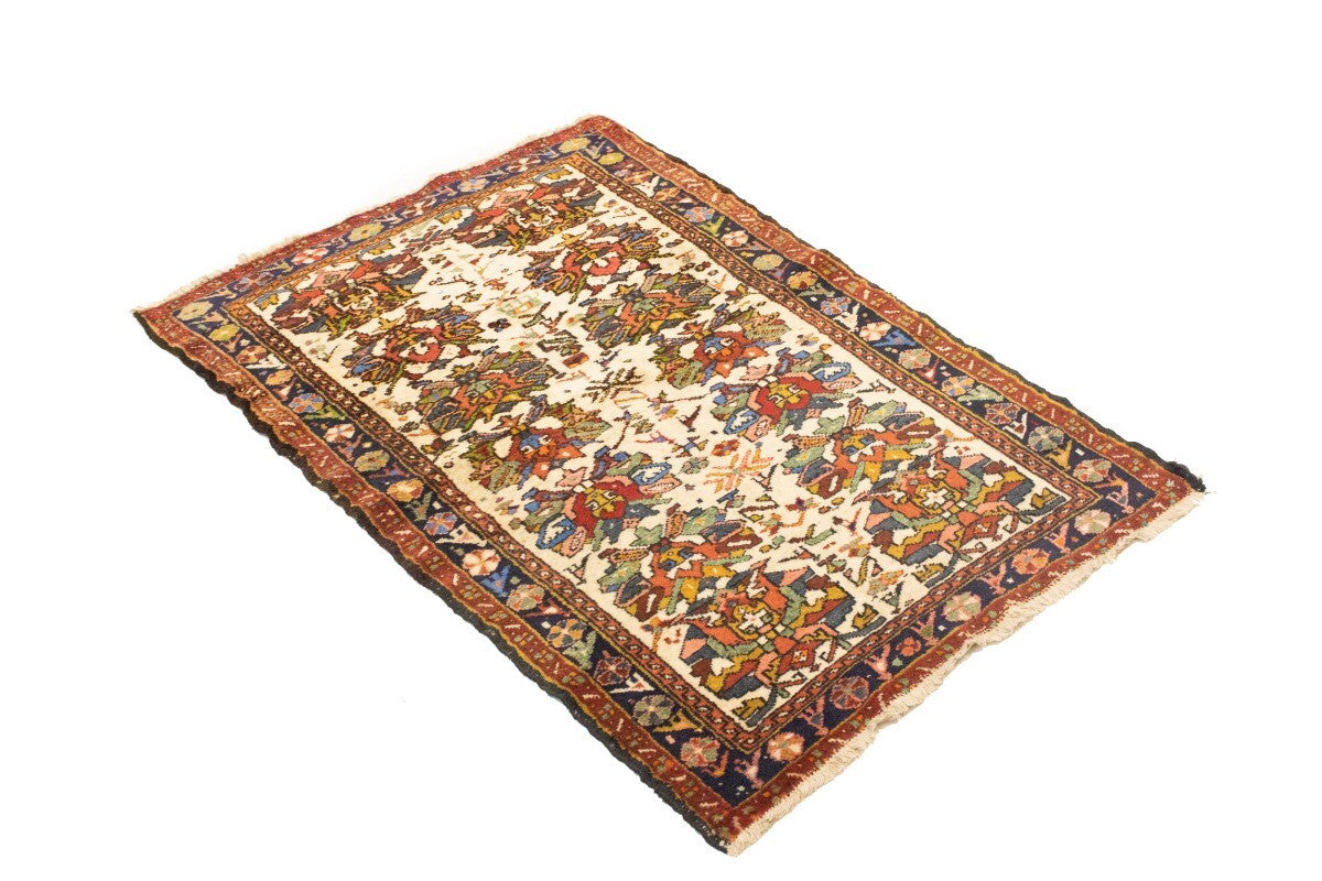 One-Of-A-Kind Vintage Floral Oriental Rug 3X5 Ft