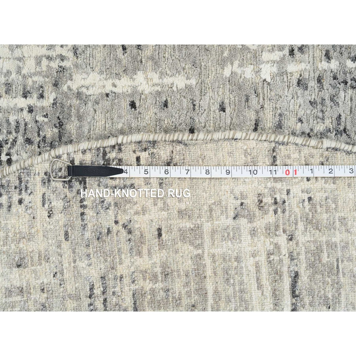 6'X6' Light Gray Modern Design Natural Wool Hand Knotted Round Rug