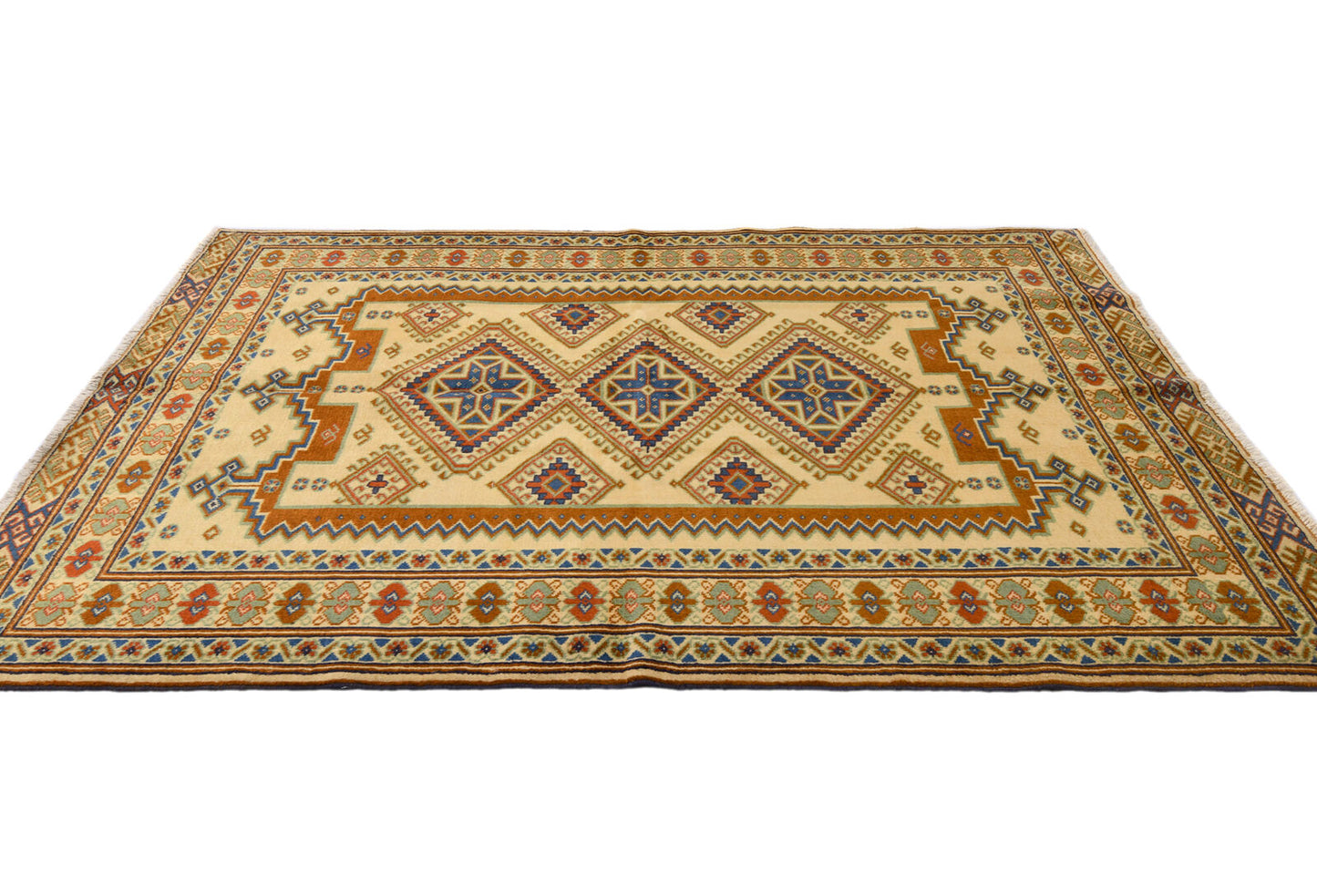 Handmade Oriental Rug Geometric Tribal Design