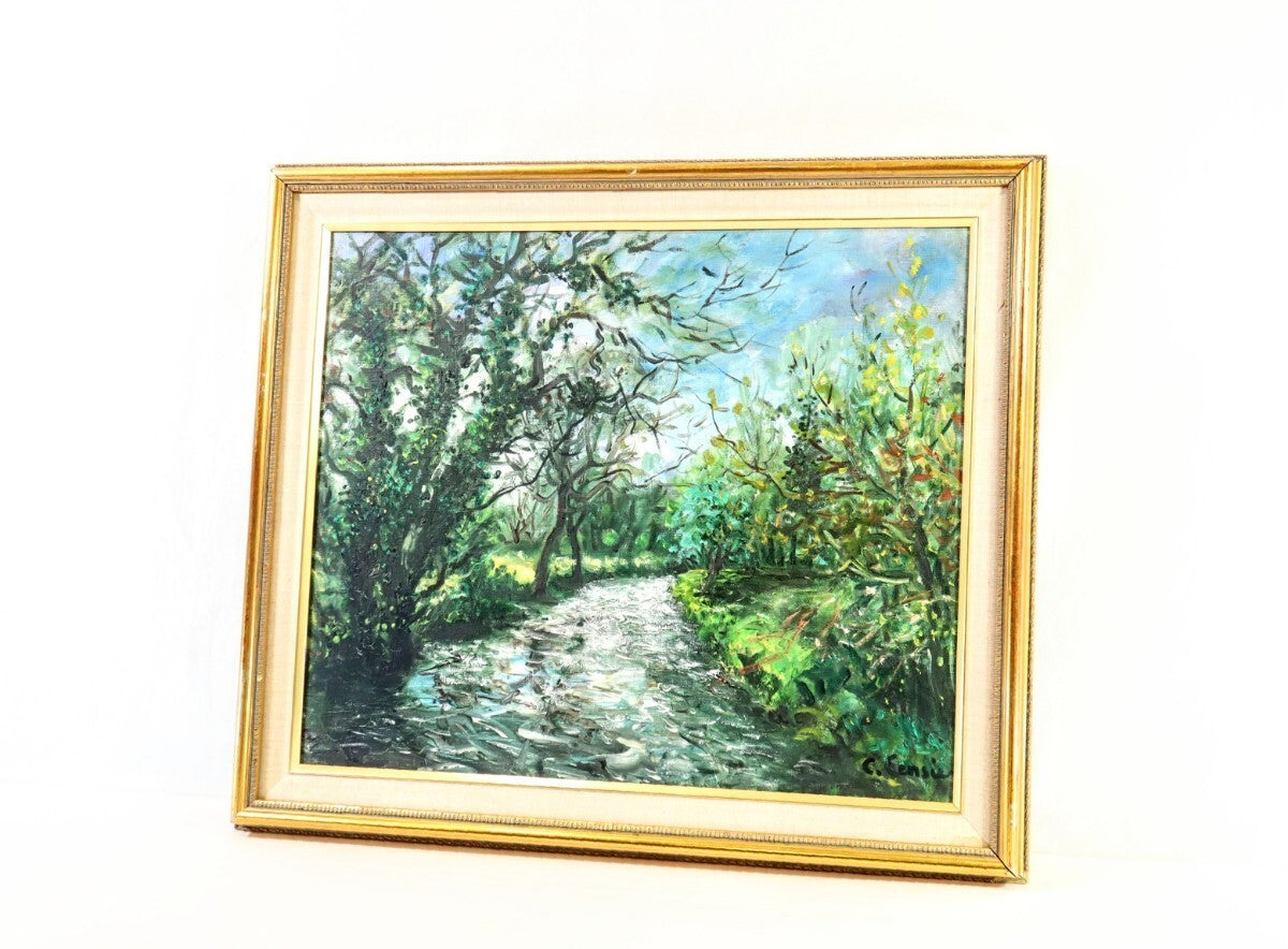 Constant Censier (French ) Original Oil Painting "L'Iton Prs De Cintray Eure"