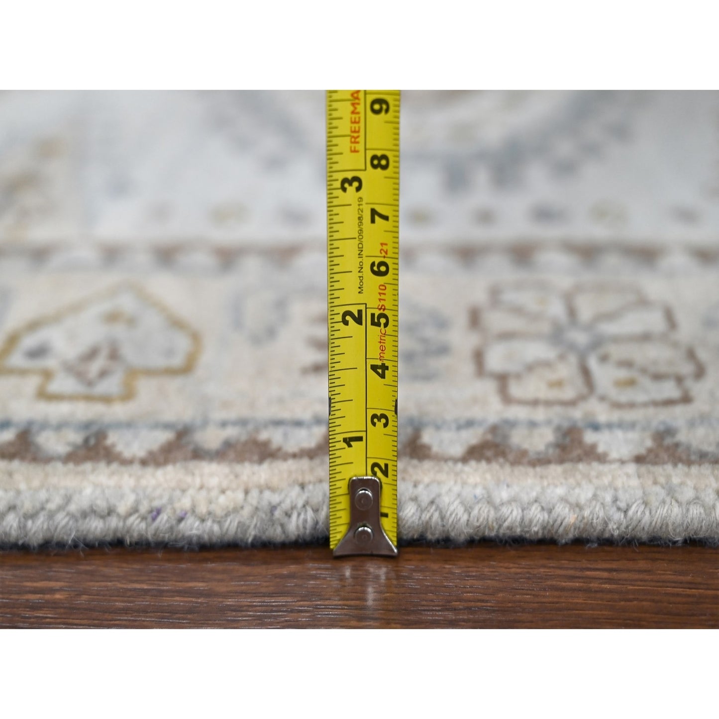 2'7"X5'10" Smoke Gray Zoroastrian Village Wool Hand Knotted Runner Rug