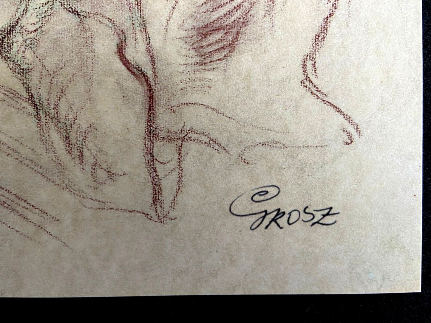 George Grosz Lithograph Coa Signed Op Numbered Stamp (Otto Dix)