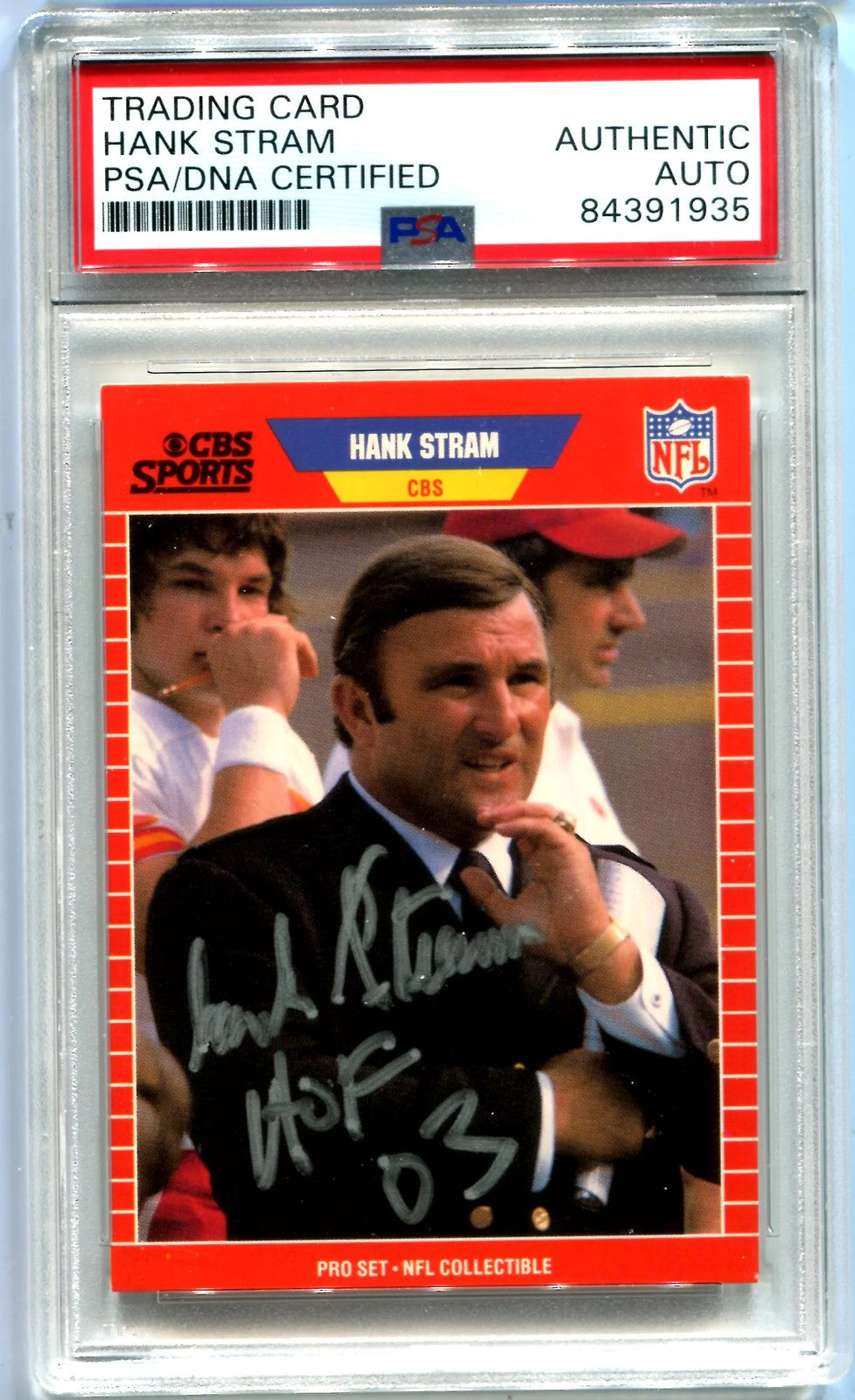 Hank Stram 1989 Nfl Pro Set Autographed Card (Psa Authentic)