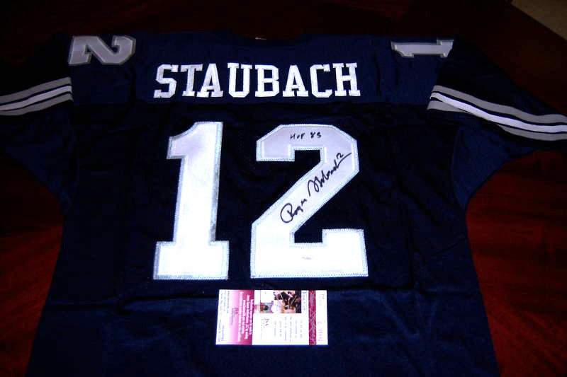 Roger Staubach Cowboys,Navy Jsa/Coa Signed Jersey