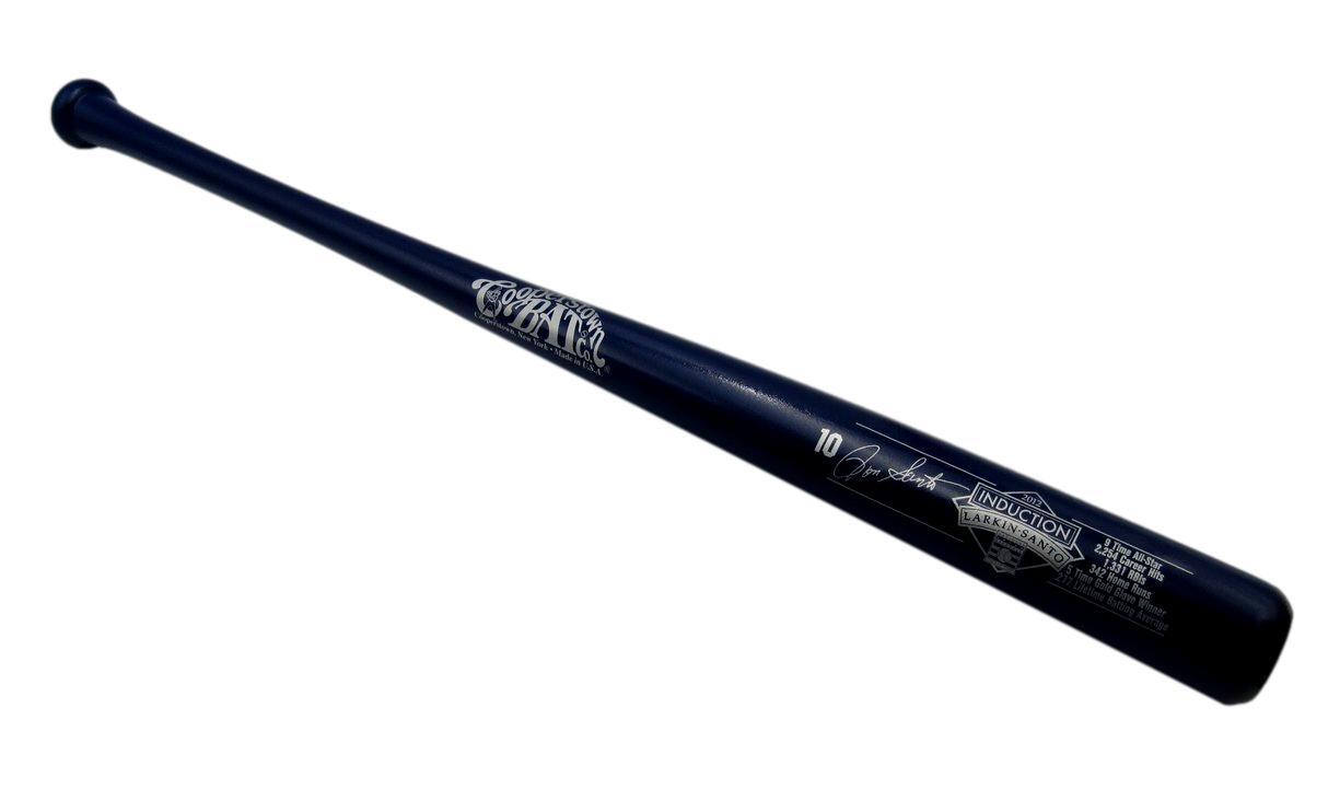 Ron Santo Hof Navy Blue Cooperstown Bat With