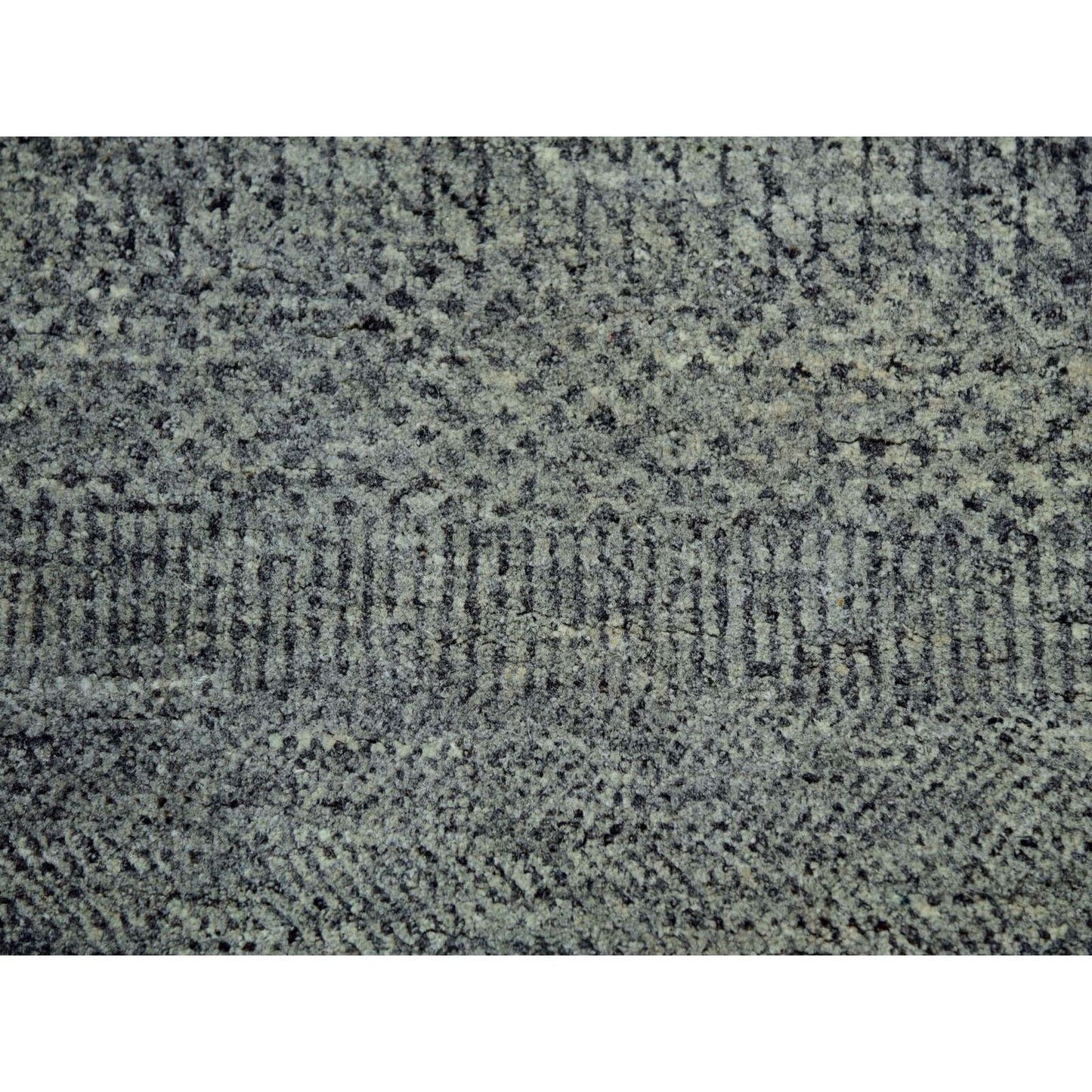 12'X12' Krypton Gray Hand Knotted Modern Grass Design Square Oriental Rug
