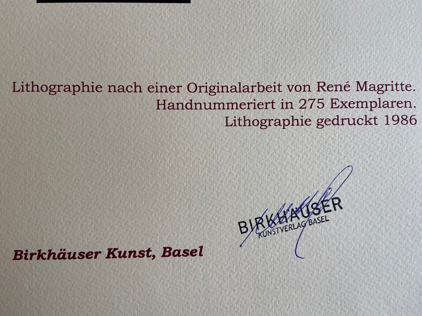 Ren Magritte Lithograph Coa Signed Numbered Hand Limited