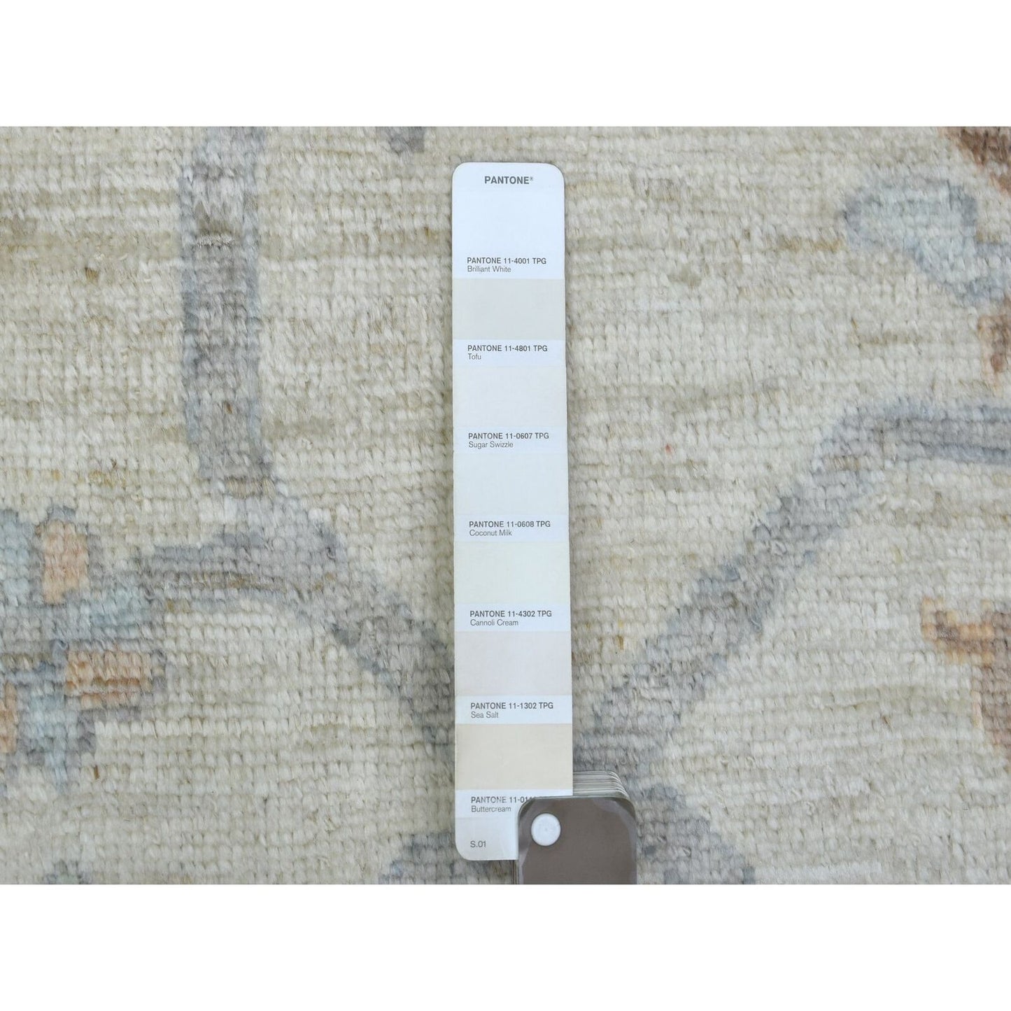 11'9"X15'9" Ivory Afghan Angora Oushak Hand Knotted Wool Oversized Rug