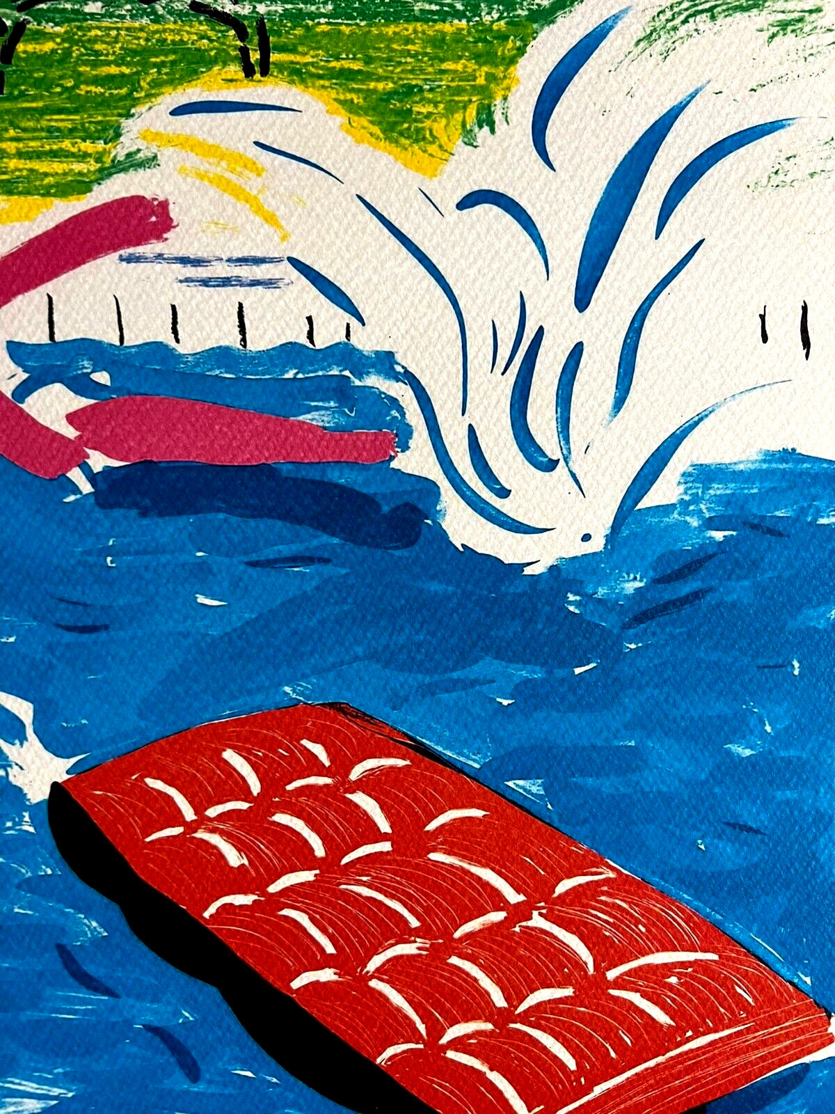 David Hockney "Swimming" Lithograph Coa Signed