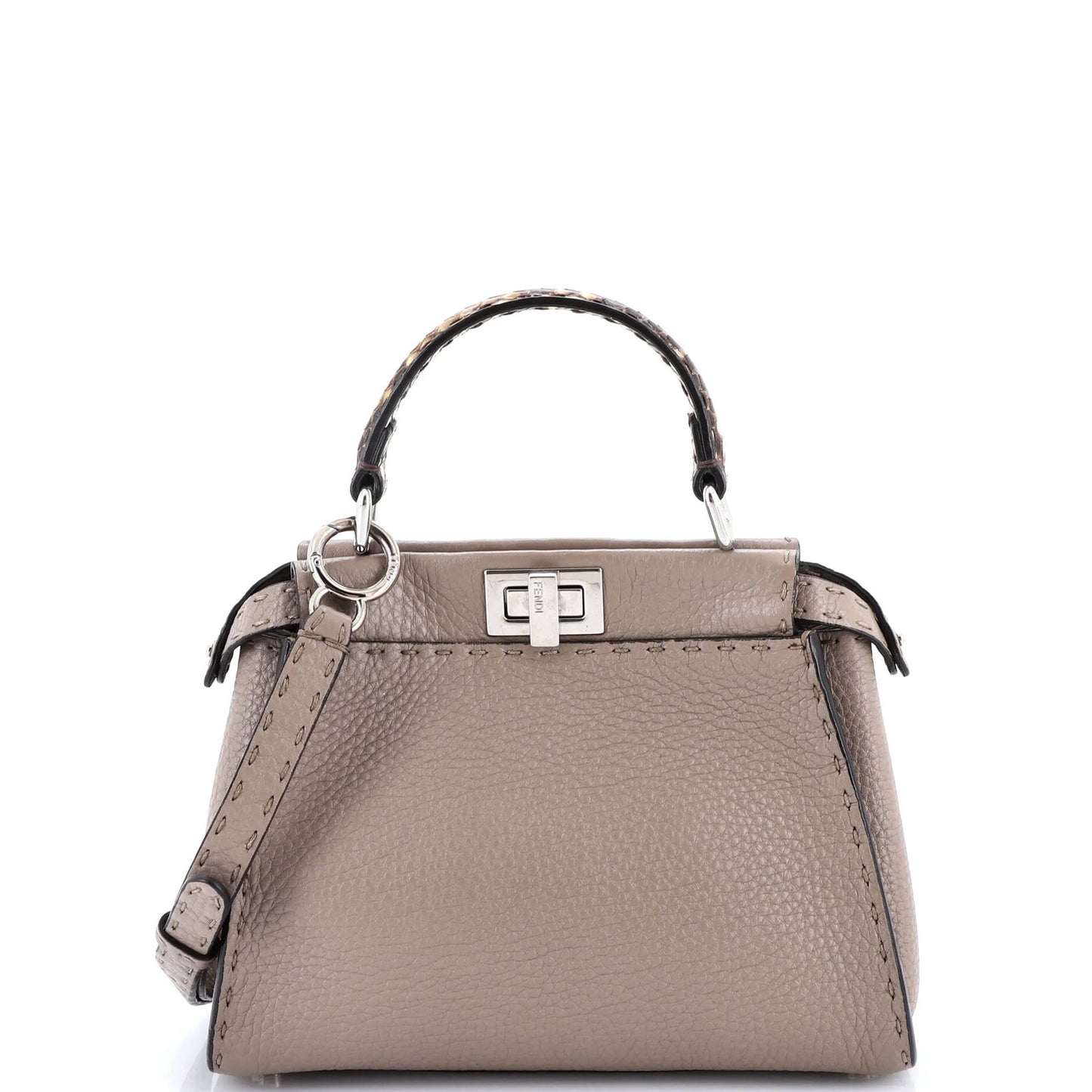 Fendi Selleria Peekaboo Bag Leather With Python Mini