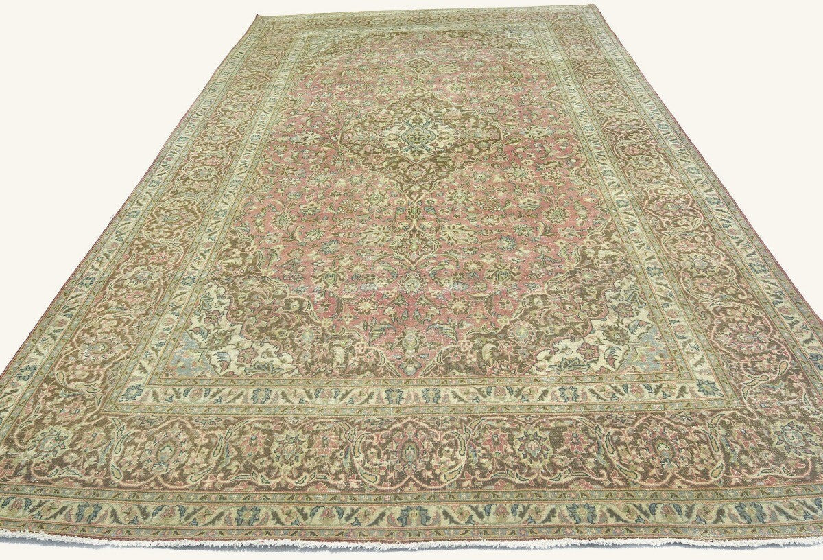 10X15 Antique Distressed Oriental Rug Muted