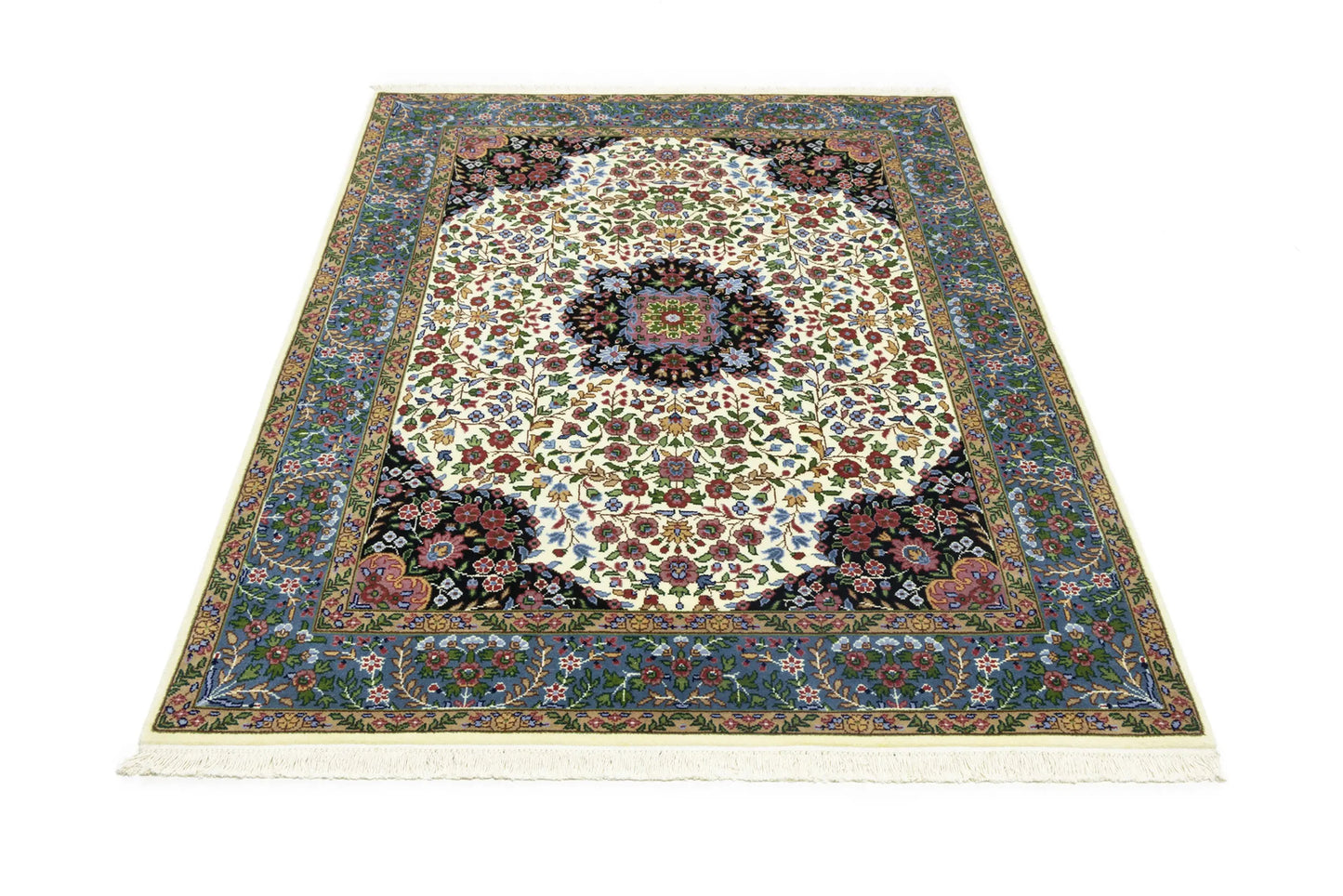 Handmade Vintage Style Floral Kirman Rug 5X7 Ft