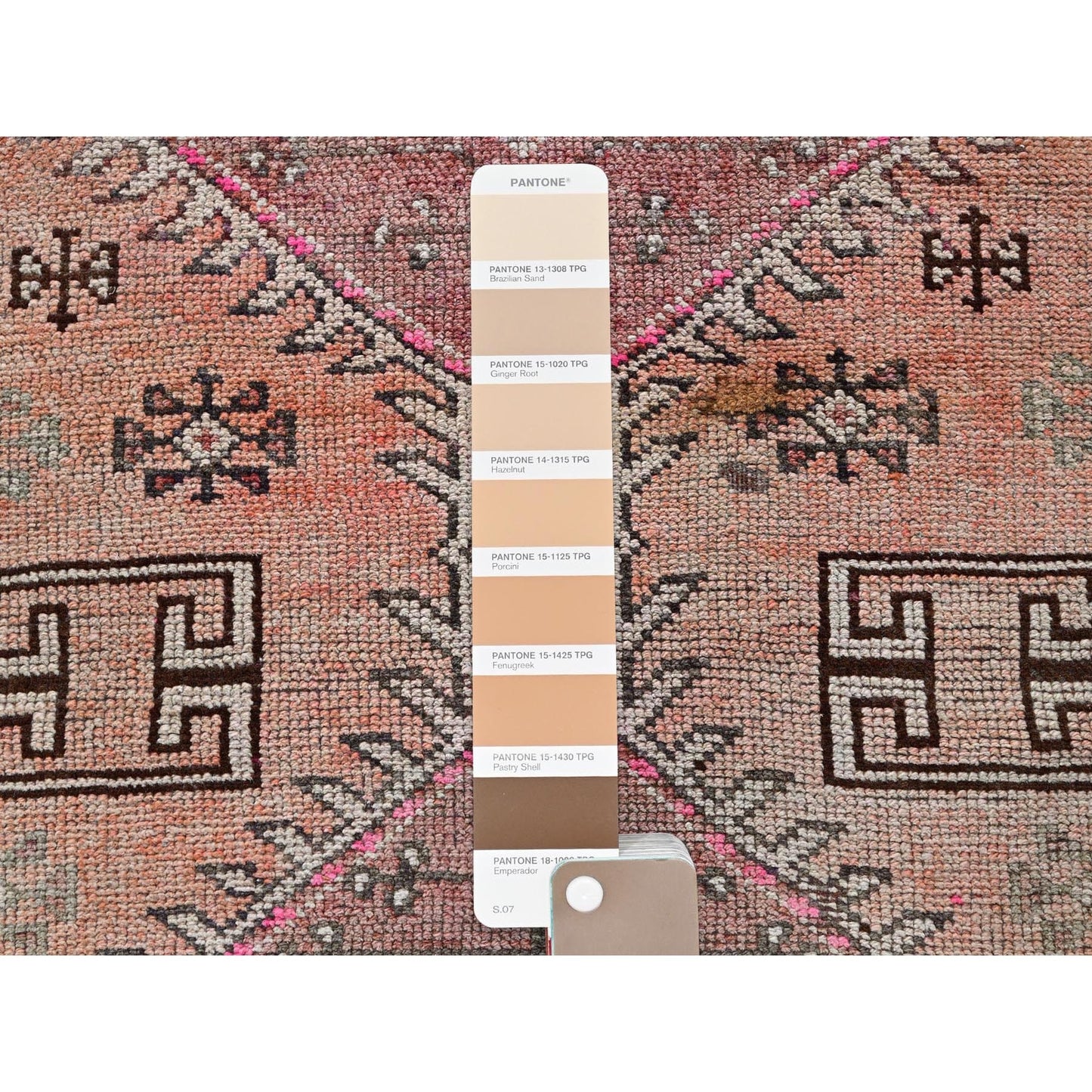 3'X10'5" Peach Vintage Zoroastrian Village Hand Knotted Wool Runner Rug