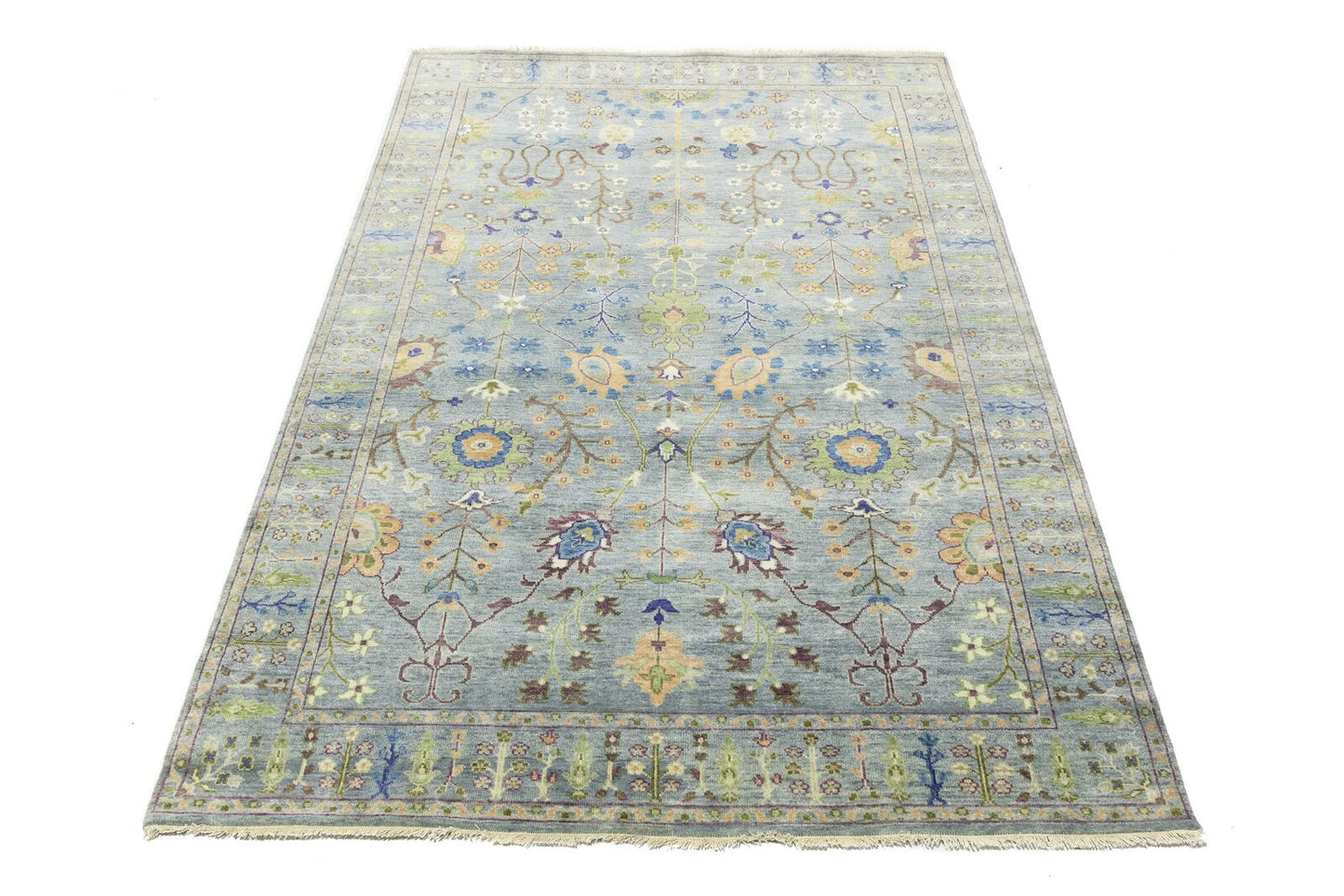 Handmade Tree of Life Oushak Chobi Oriental Rug