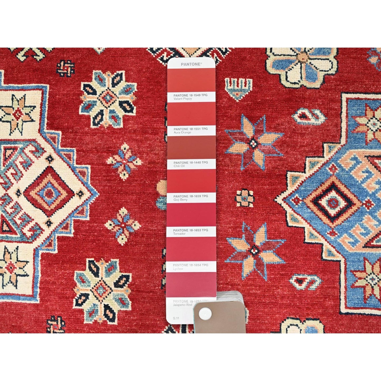 10'1"X13'9" Red Special Kazak Extra Soft Wool Hand Knotted Oriental Rug