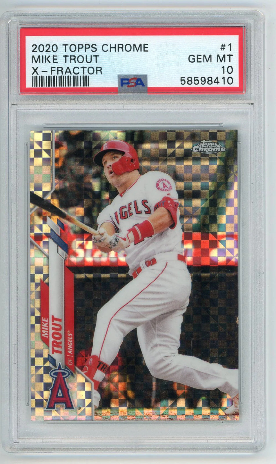 Mike Trout 2020 Topps Chrome X-Fractor #1 Psa Mt 10
