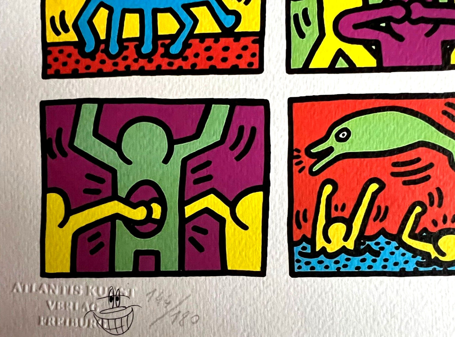 Keith Haring Lithograph From An Painting Coa