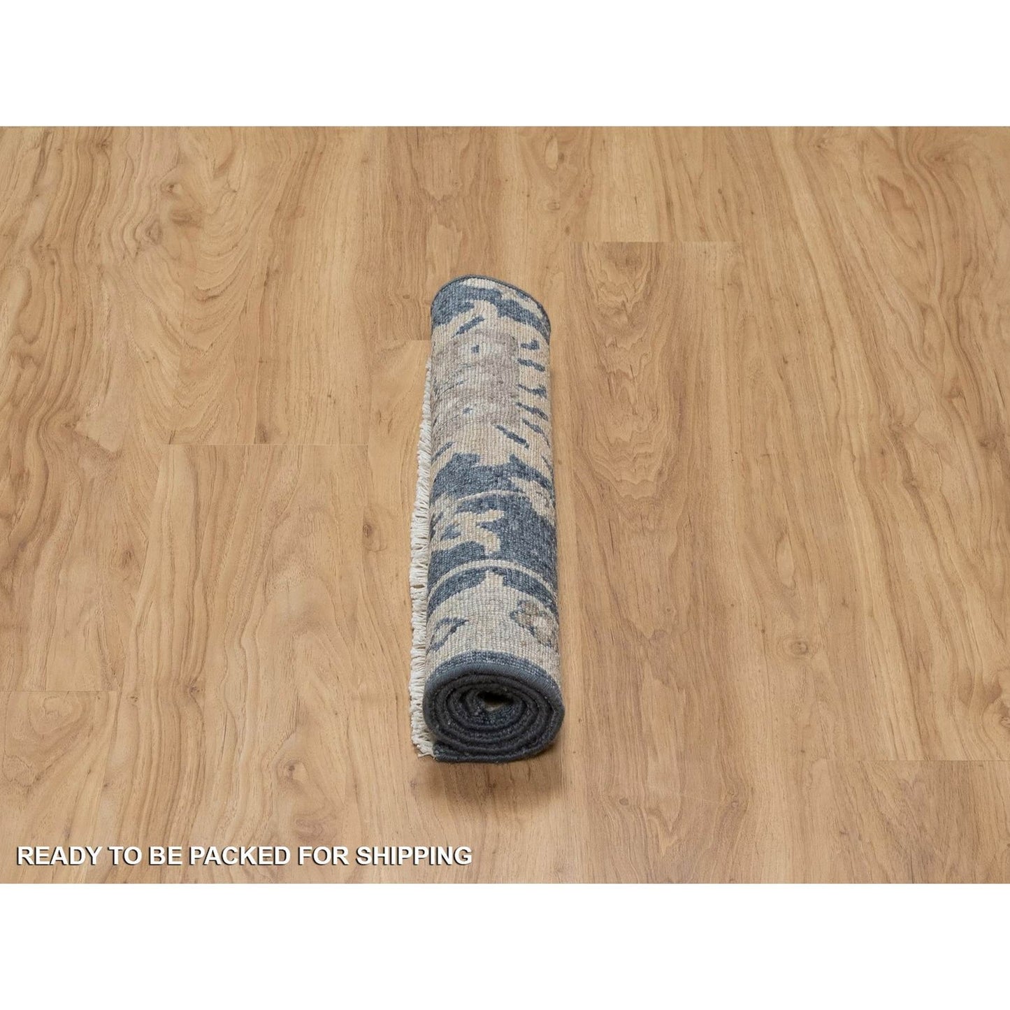 2'X3'1" Navy Blue Oushak Design Wool Hand Knotted Fragment Sample Rug