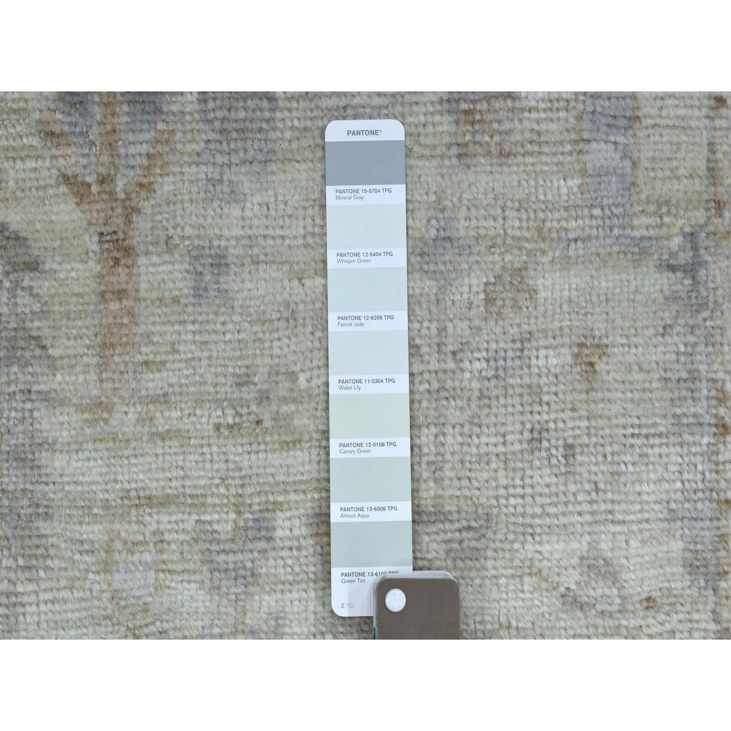 2'8"X11'9" Extra Soft Wool Hand Knotted Silver Angora Oushak Runner Rug