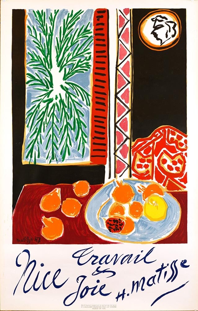 Nice Travail & Joie By Henri Matisse 1947 Stone Lithograph Printed At Mourlot Im